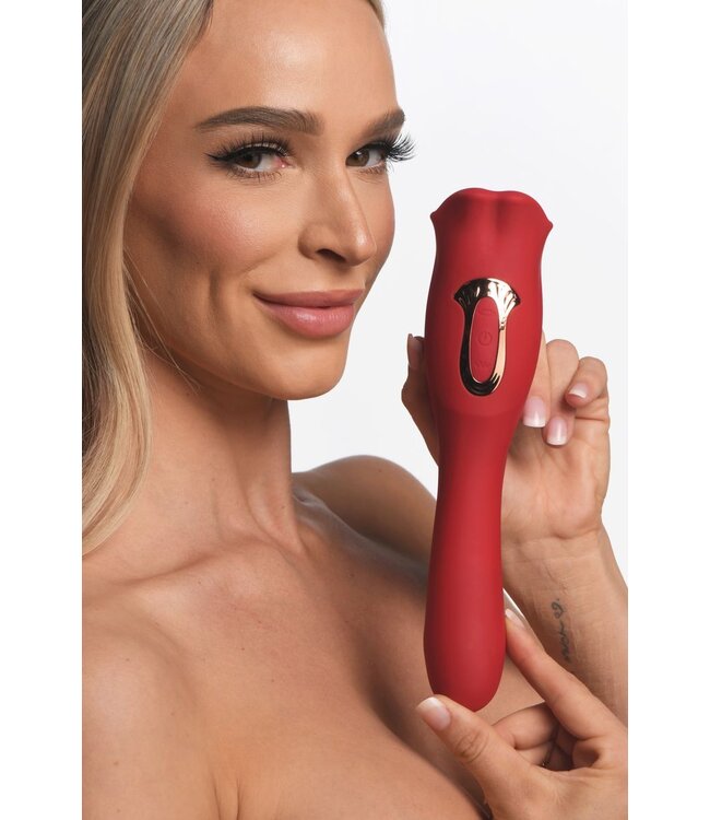 XR Brands Lickgasm Dubbelzijdige Kus Vibrator - Rood