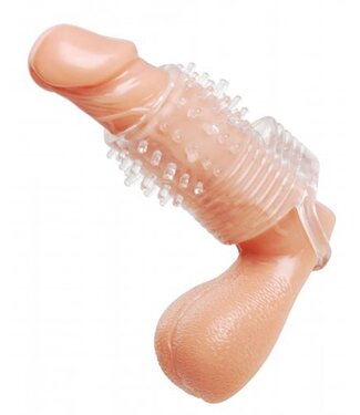 XR Brands Size Matters - Clear Sensations Vibrerende Penis Sleeve - Transparant
