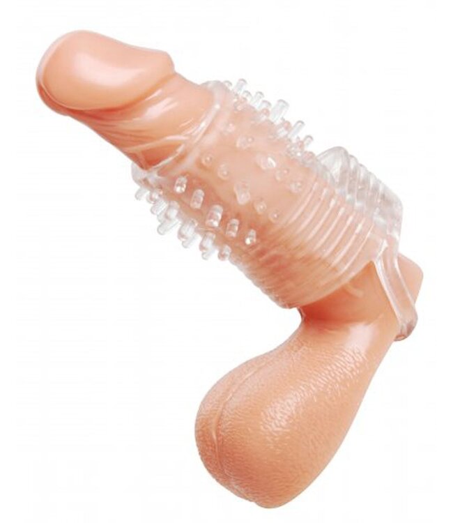 XR Brands Size Matters - Clear Sensations Vibrerende Penis Sleeve - Transparant
