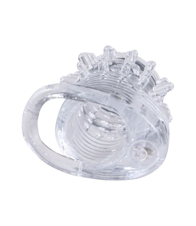 XR Brands Size Matters - Clear Sensations Vibrerende Penis Sleeve - Transparant