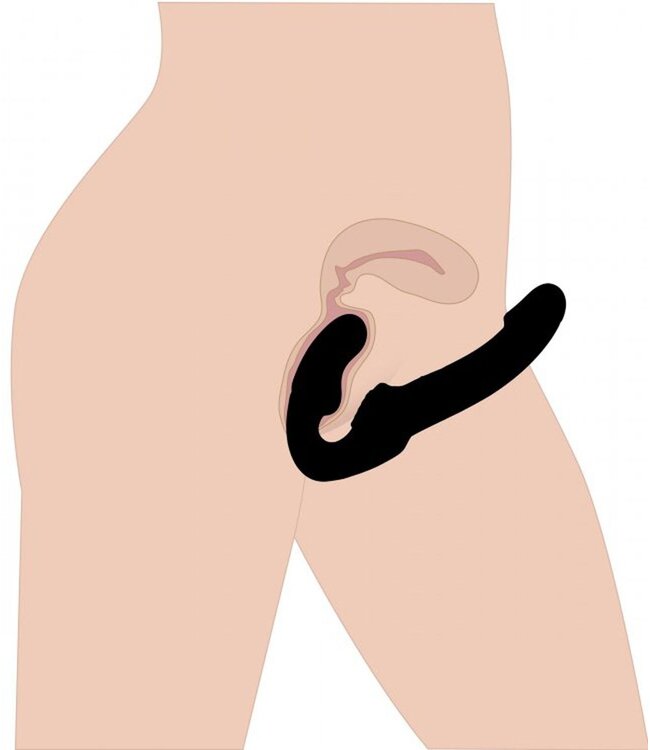 XR Brands Strapless Voorbind Dildo - Zwart