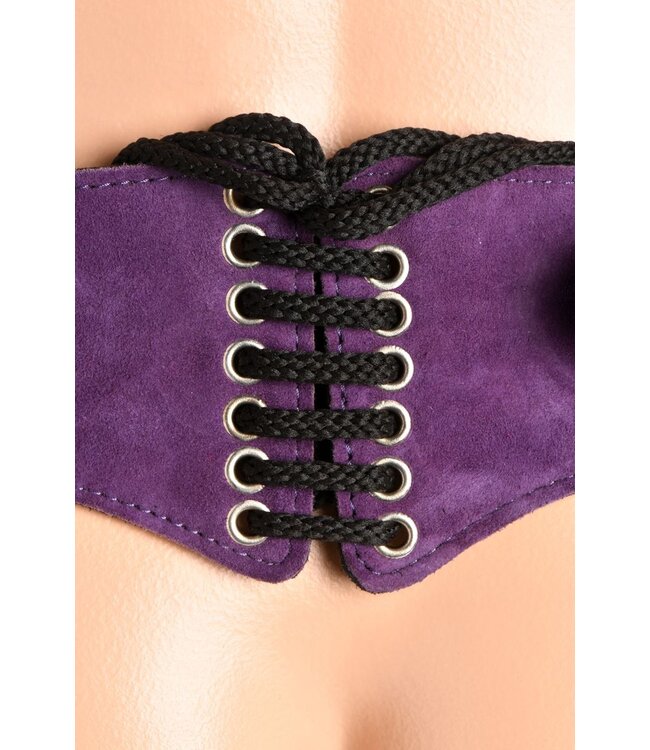 XR Brands Korset Deluxe Leren Strap On - Paars