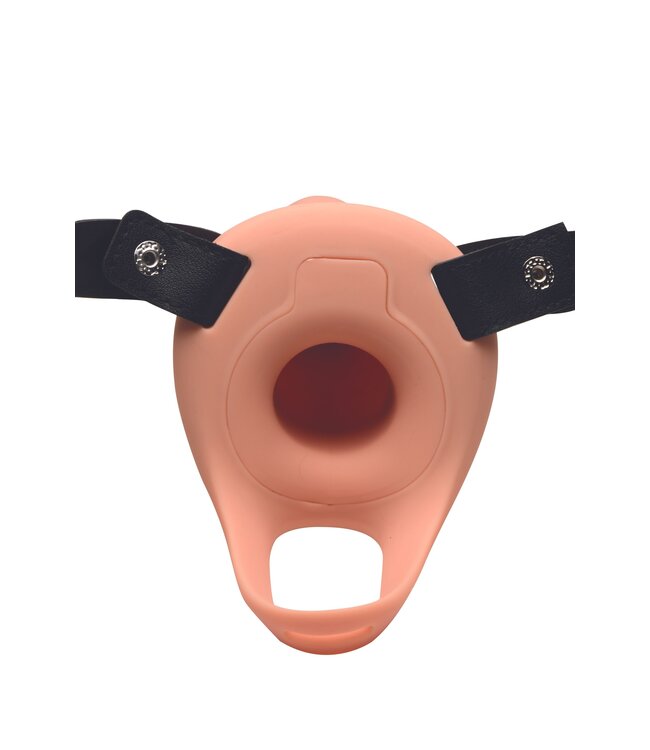 XR Brands Realistische Vibrerende Siliconen Penis Sleeve - Beige