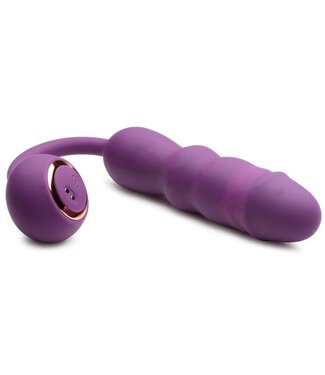 XR Brands Thru Thumper Stotende Siliconen Vibrator met Afstandsbediening