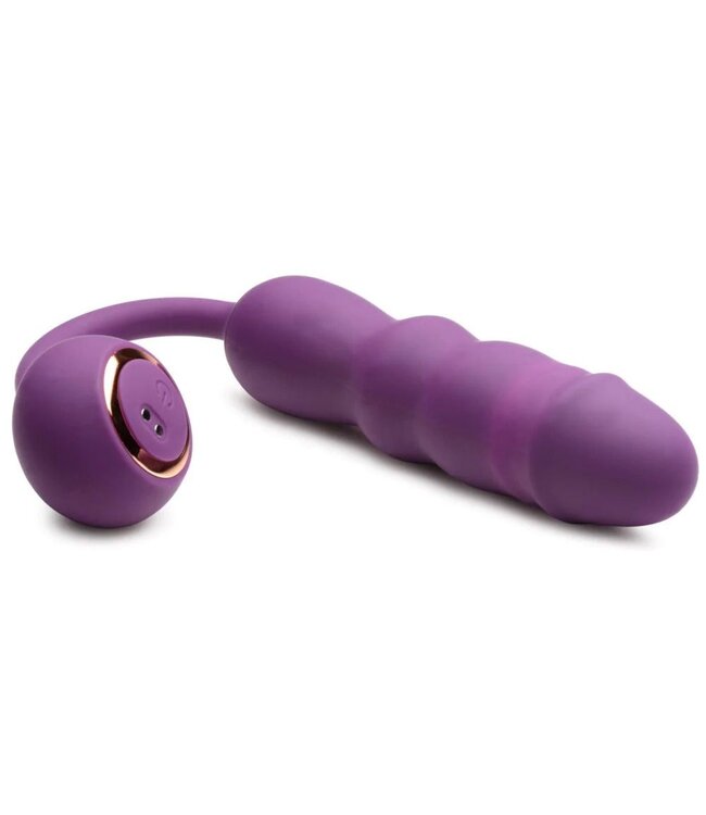 XR Brands Thru Thumper Stotende Siliconen Vibrator met Afstandsbediening