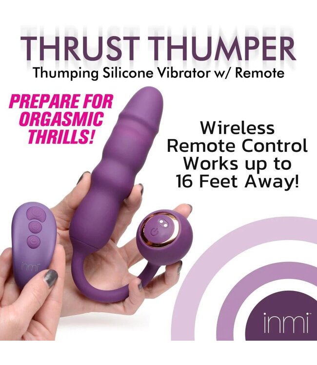 XR Brands Thru Thumper Stotende Siliconen Vibrator met Afstandsbediening
