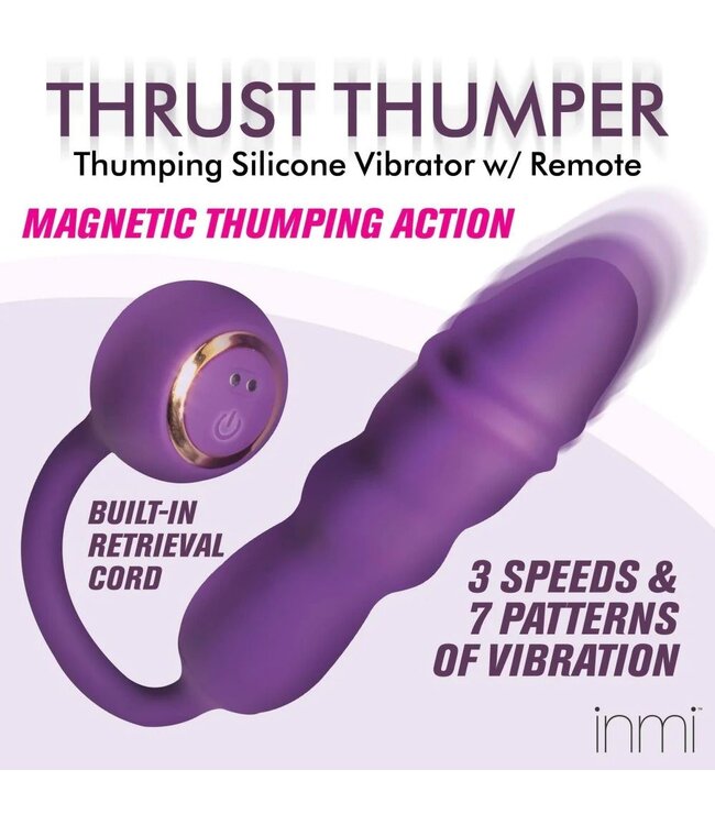 XR Brands Thru Thumper Stotende Siliconen Vibrator met Afstandsbediening