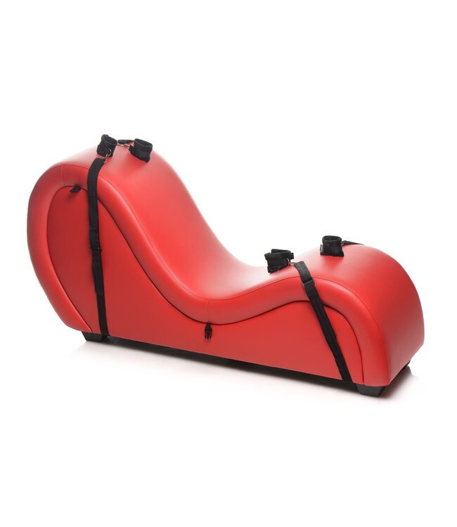XR Brands Kinky Seks Sofa Met Boeien en Positie Kussens - Zwart/Rood