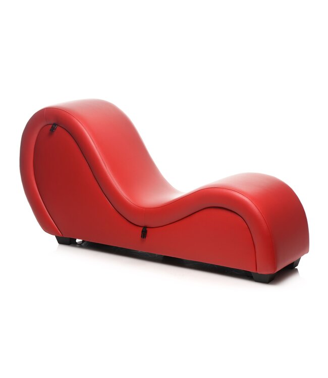 XR Brands Kinky Seks Sofa Met Boeien en Positie Kussens - Zwart/Rood