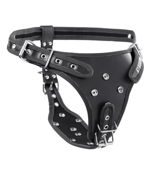 XR Brands Double Penetration Strap On Harnas - Zwart