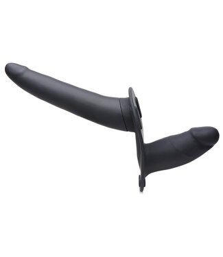 XR Brands Power Pegger Dubbele Strap-On Vibrator - Zwart