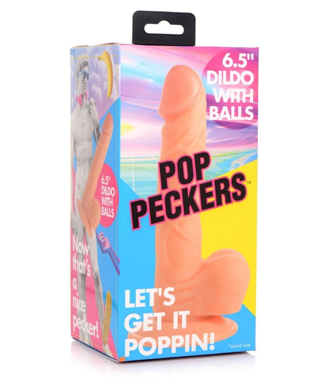 XR Brands Pop Peckers - Poppin Dildo 16,5 cm - Beige