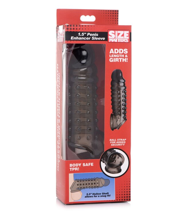 XR Brands Size Matters - Penis Verlengende Sleeve - Smoke