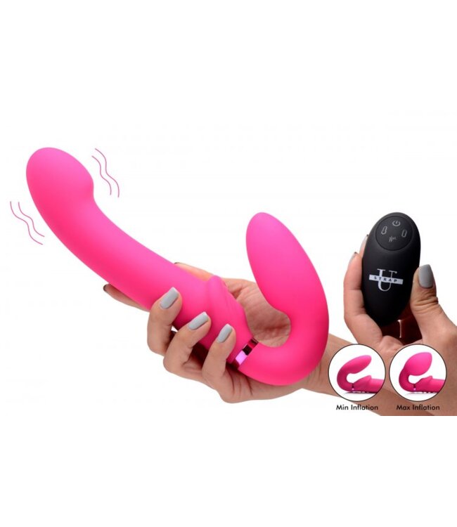 XR Brands G-Pulse Vibrerende Strapless Strap-On Vibrator Met Afstandsbediening - Roze