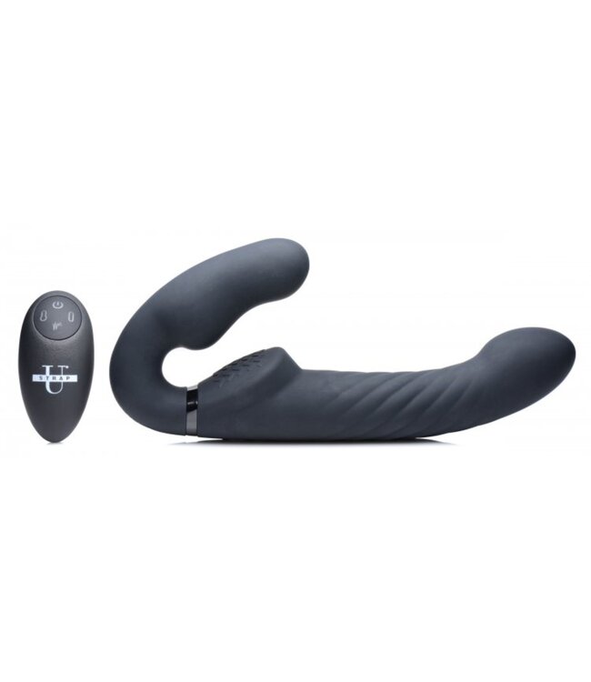 XR Brands Swirl Vibrerende Strapless Strap-On - Black
