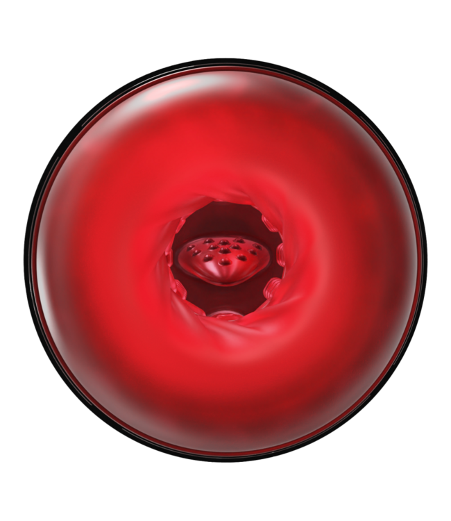 Rimba Rimba Toys – Orgastobator 07 Mannelijke Masturbator – Zwart, Transparant & Rood