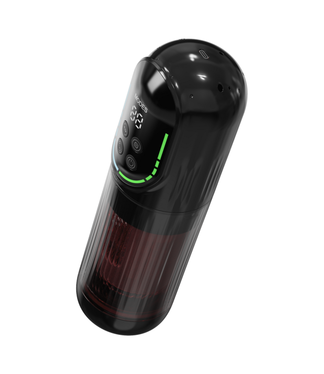 Rimba Rimba Toys – Orgastobator 07 Mannelijke Masturbator – Zwart, Transparant & Rood