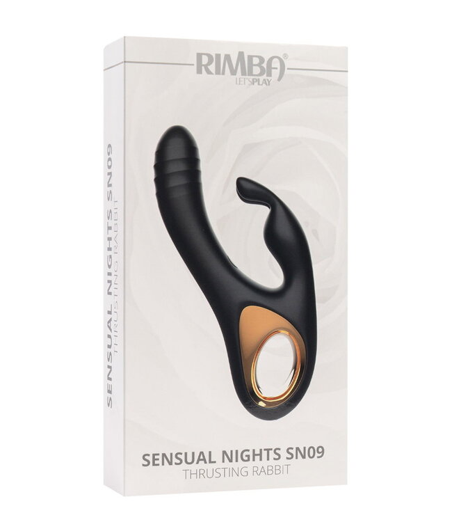 Rimba Rimba Toys - Sensual Nights SN09 - Thrusting Rabbit Vibrator - Zwart