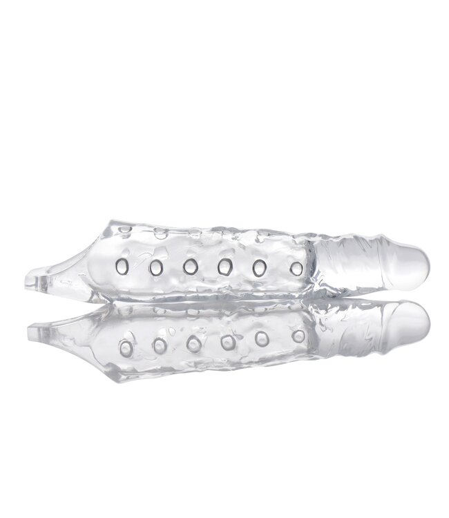 XR Brands Extender Penissleeve Met Noppen - Transparant