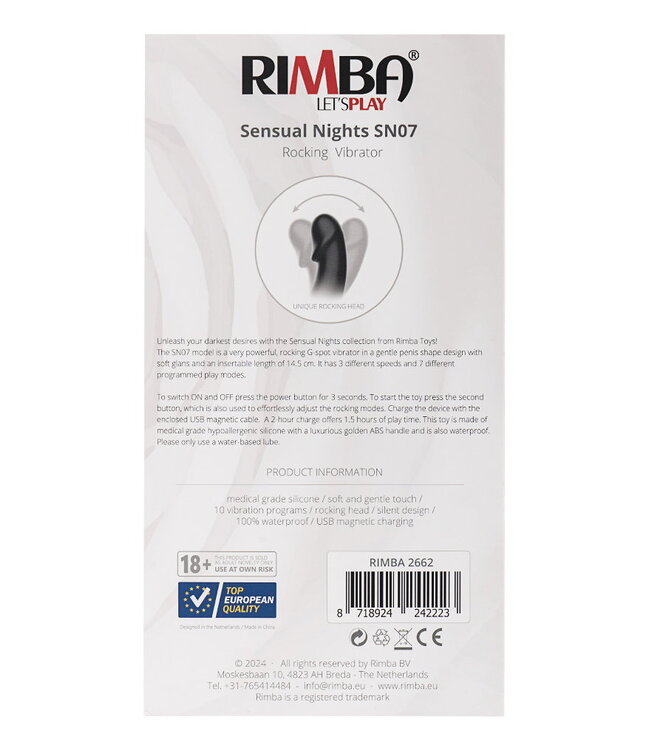 Rimba Rimba Toys - Sensual Nights SN07 - Rocking Vibrator - Zwart