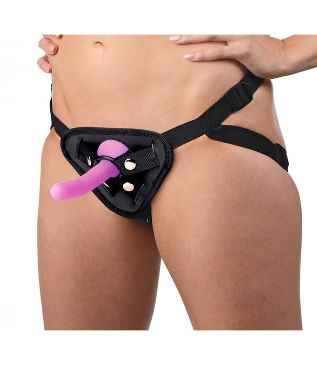 XR Brands Double-G Deluxe Vibrerende Strap-On Set