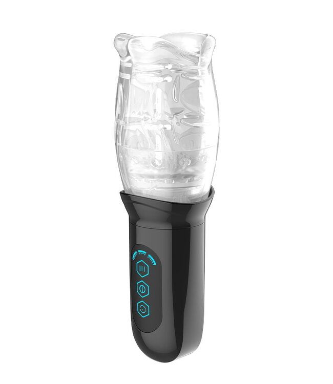 Rimba Rimba Toys – Orgastobator 05 – Mannelijke Masturbator – Zwart & Transparant