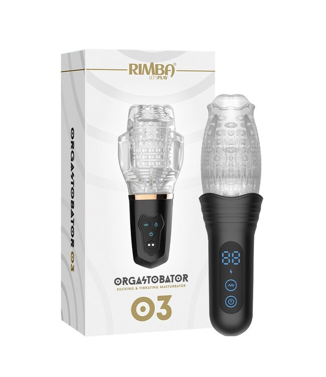Rimba Rimba Toys - Orgastobator 03 - Mannelijke Masturbator - Zwart & Transparant