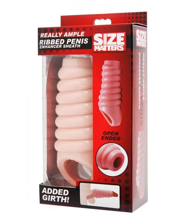 XR Brands Size Matters - Really Ample - geribbelde penis sleeve