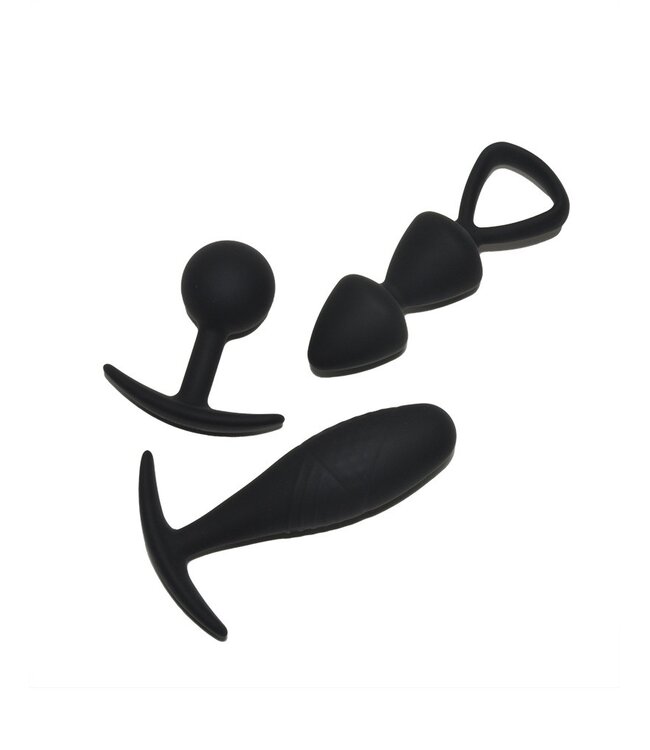 Rimba Rimba Toys - Basel - Set of Butt Plugs Maat S - Zwart