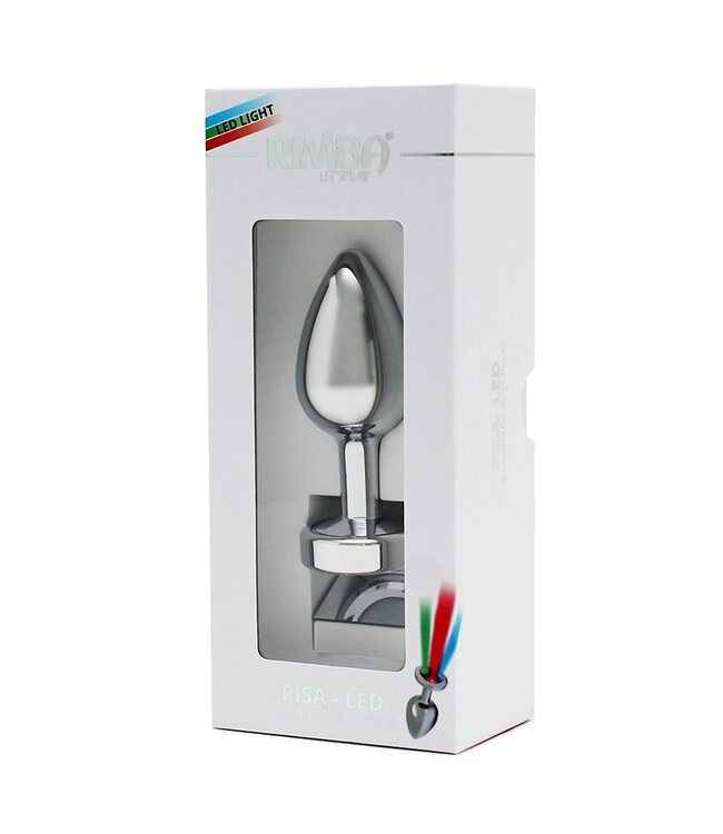 Rimba Rimba Toys - Pisa - Butt Plug met LED Licht - Zilver