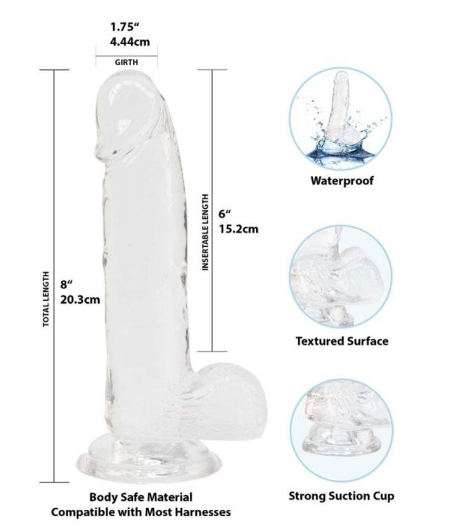 Addiction Crystal Addiction - Transparante Dildo - 19 cm