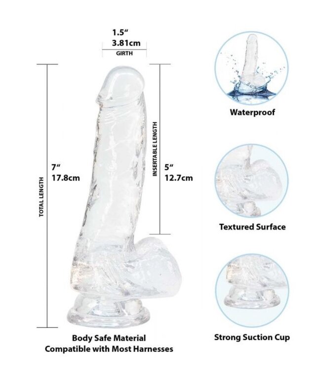 Addiction Crystal Addiction - Transparante Dildo - 18 cm