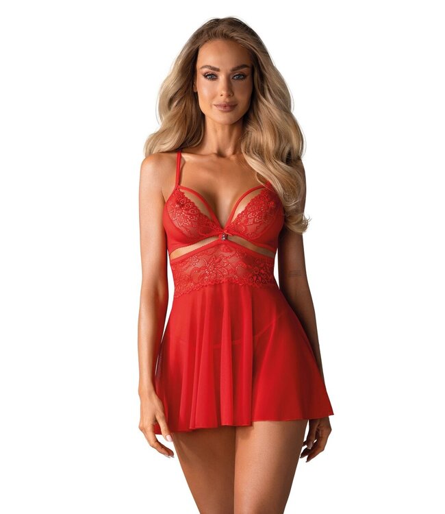 Obsessive Obsessive - Babydoll Set - Rood