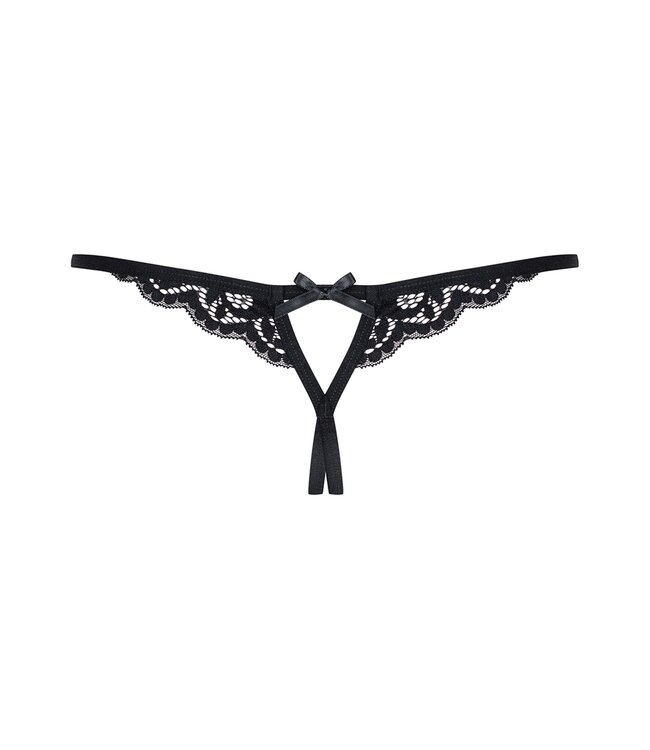 Obsessive Obsessive - Kanten String met Open Kruisje