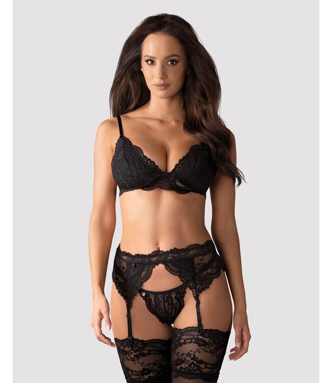 Obsessive Obsessive - Driedelig Kanten Lingeriesetje
