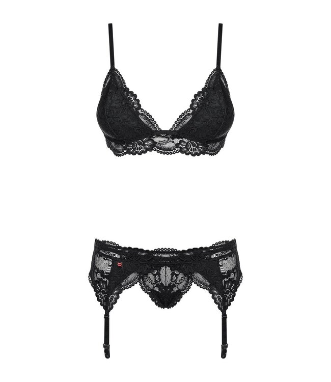 Obsessive Obsessive - Driedelig Kanten Lingeriesetje