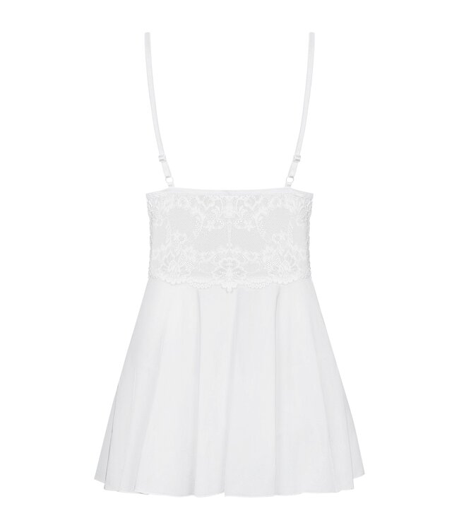 Obsessive Obsessive - Babydoll Setje Met Kant - Wit