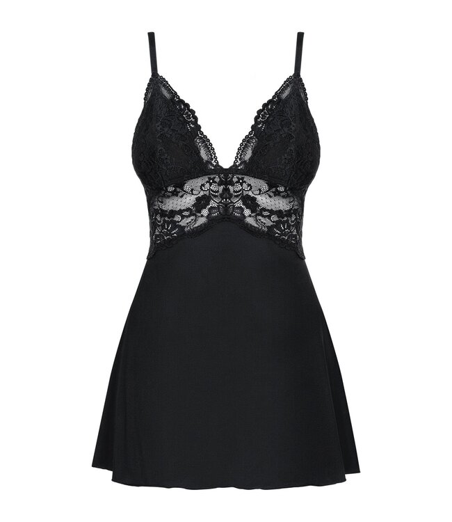 Obsessive Obsessive - Babydoll Setje Met Kant - Zwart