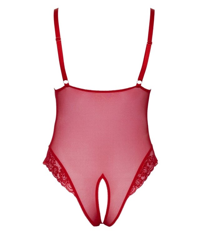Cottelli Collection Body Met Open Kruisje - Rood