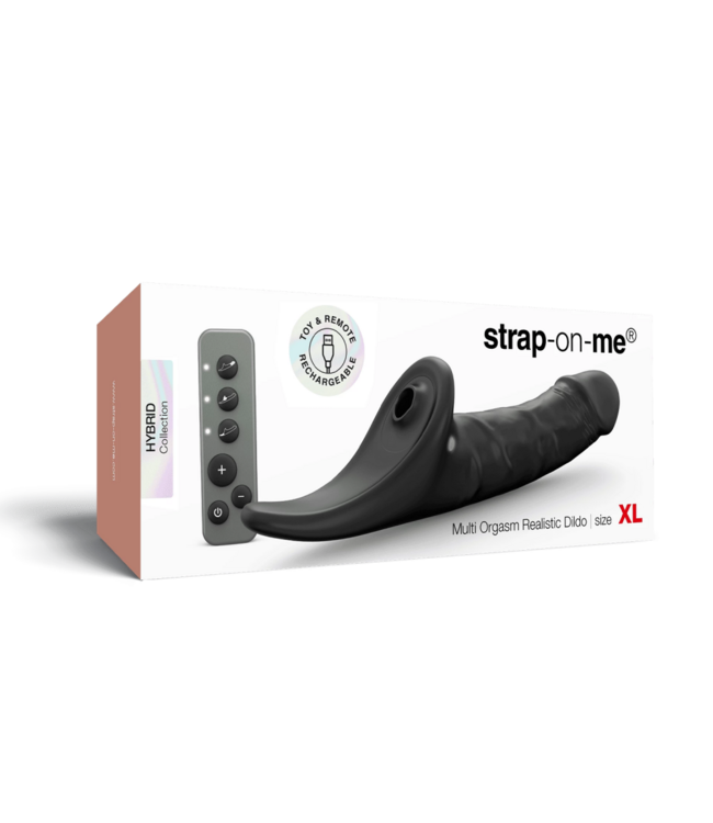 Rimba Strap-On-Me - Multi Orgasm Realistic Dildo - Maat XL - Zwart
