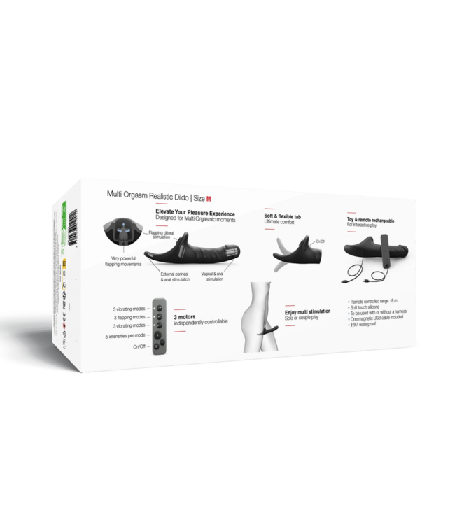 Rimba Strap-On-Me - Multi Orgasm Realistic Dildo - Maat M - Zwart