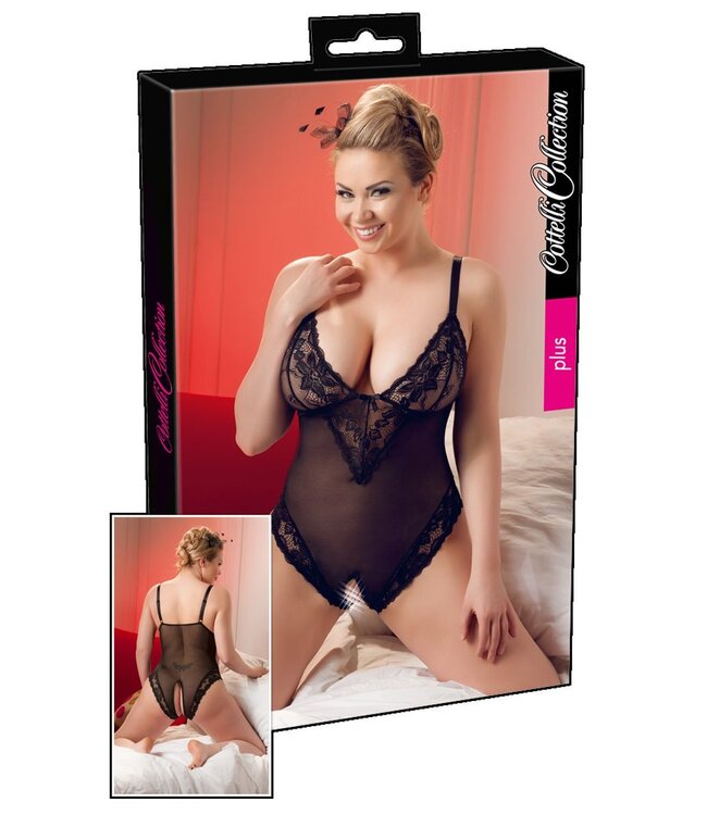 Cottelli Collection Body Met Open Kruis - Zwart