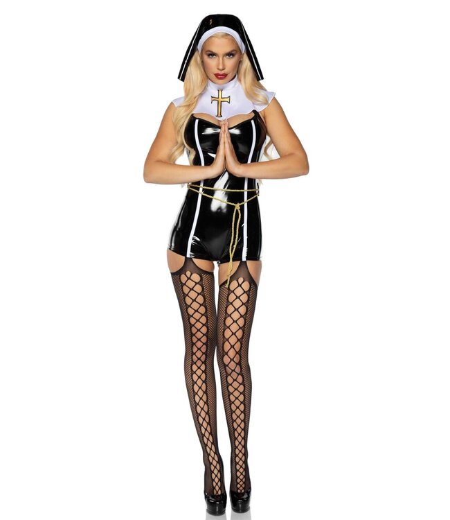 Leg Avenue Vinyl Sinful Sister Romper