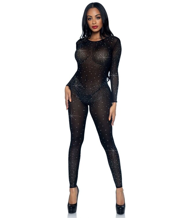 Leg Avenue Sheer Rhinestone Catsuit