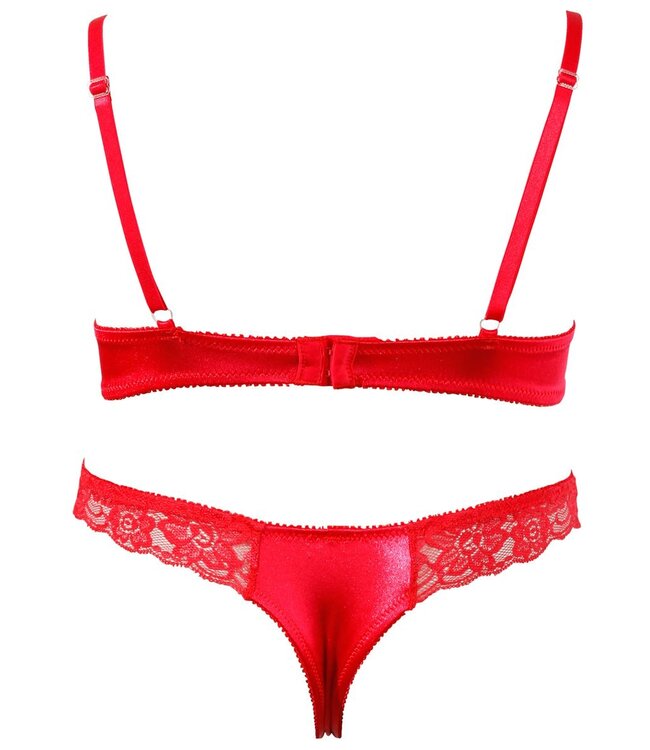 Cottelli Collection Verleidelijke Open Cup BH met Slipje