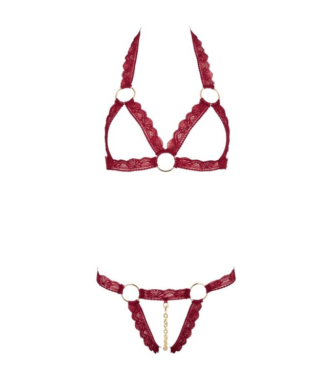Cottelli Collection Cottelli Collection - Kanten BH-Set Open Cups - Rood