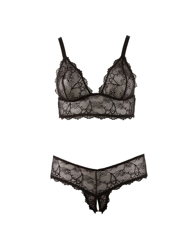 Cottelli Collection Cottelli Collection - Bra and crotchless G-string