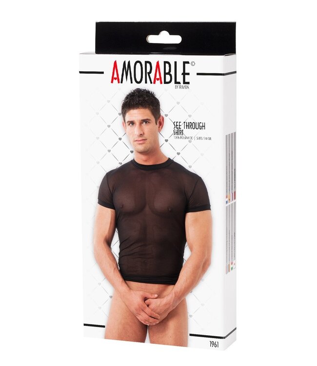 Rimba Amorable by Rimba - Doorzichtig T-Shirt  - Zwart