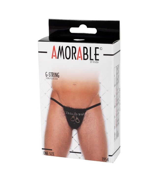Rimba Amorable by Rimba - String met tekst - One Size - Zwart