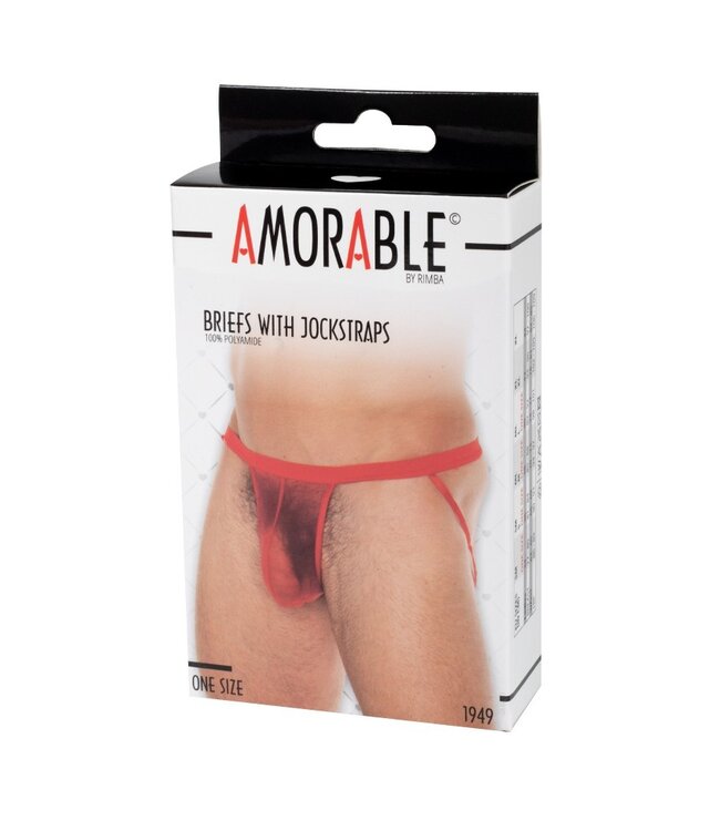 Rimba Amorable by Rimba - Doorzichtige jockstrap - One Size - Rood